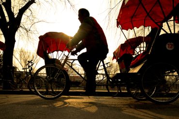 A rickshaw man in Beijing